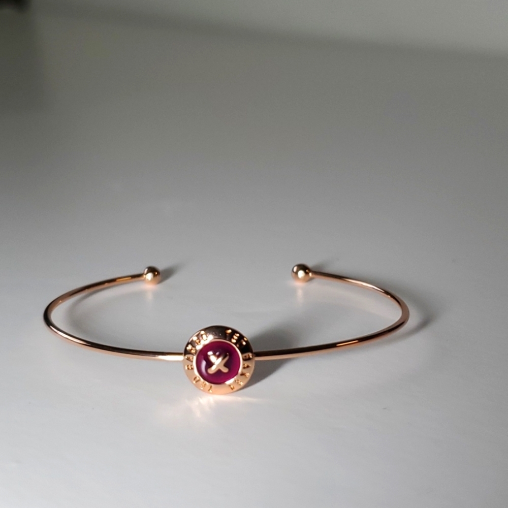 Ted Baker Elvas Rose Gold BURGUNDY Mini Button Cuff